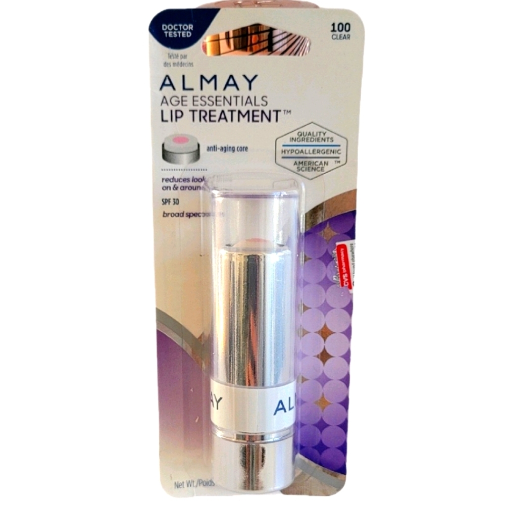 Almay Age Essentials Lip Treatment #100 CLEAR SPF 30 Broad Spectrum